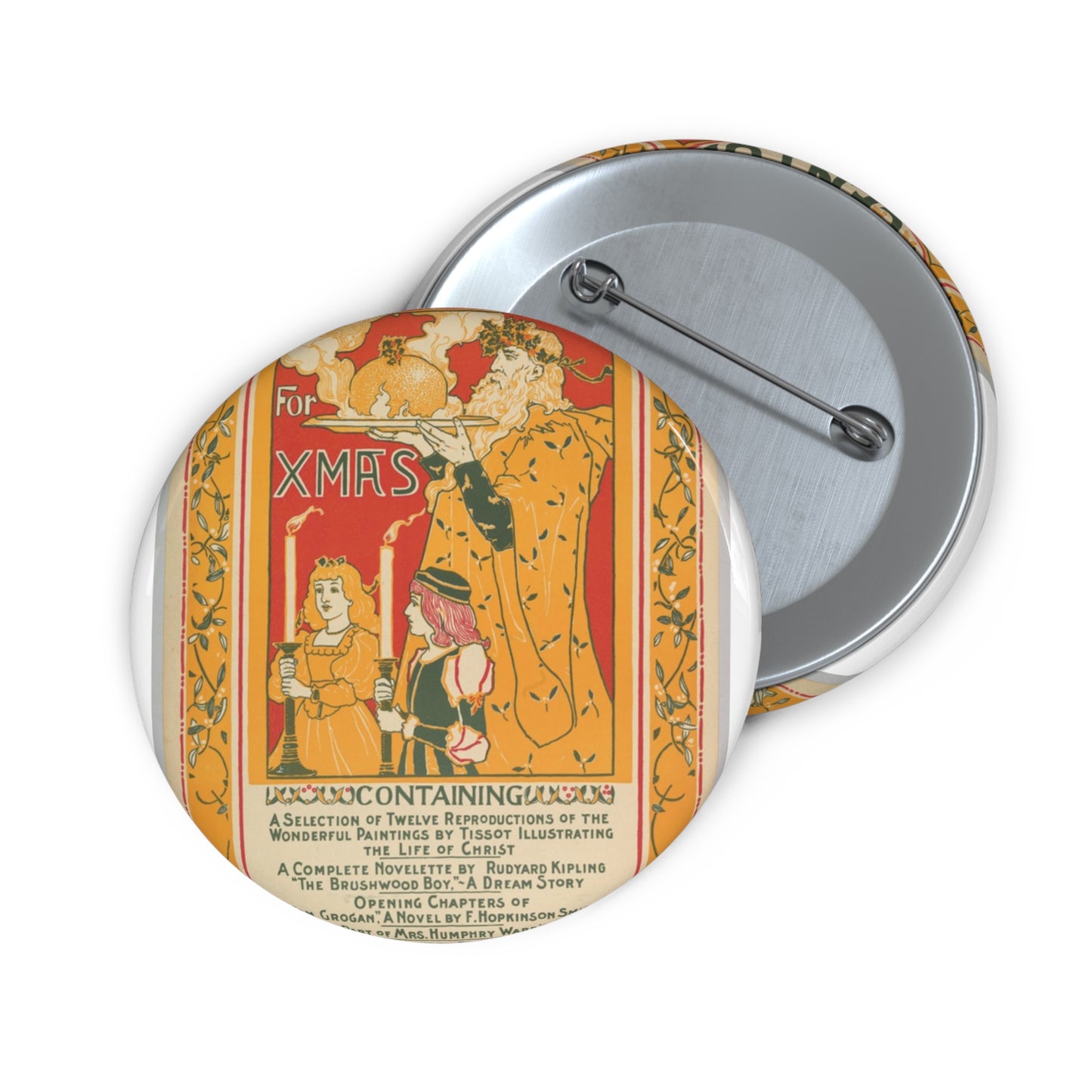 Louis Rhead - Louis Rhead - The Century: XMAS Pin Buttons with Crisp Design