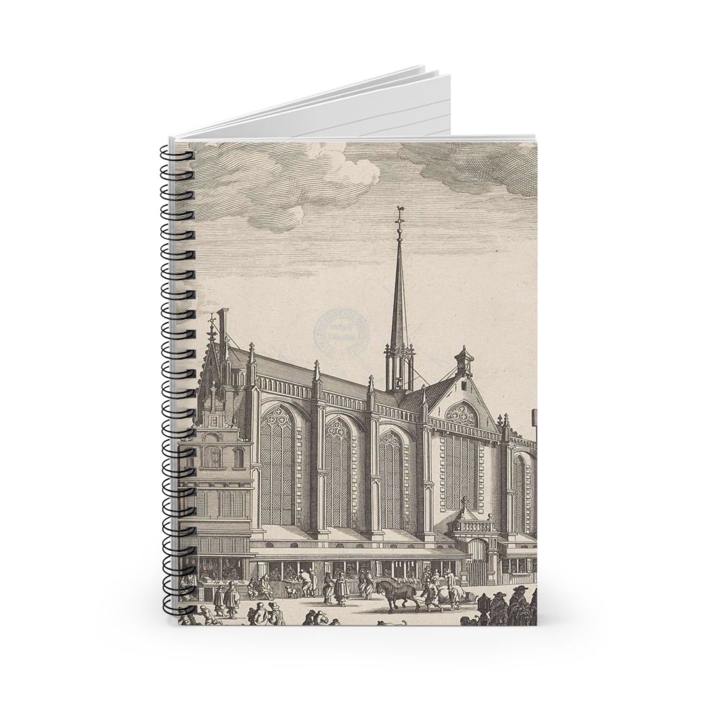 Gezicht op de Heilige Stede (Nieuwezijds Kapel) te Amsterdam Spiral Bound Ruled Notebook with Printed Cover