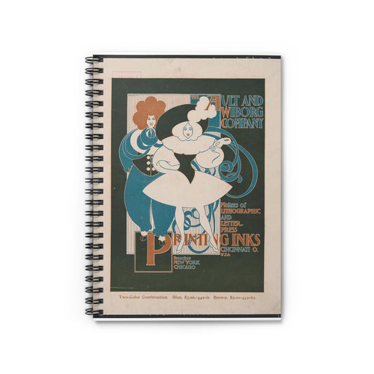 Ault and Wiborg Company, makers of lithographic and letter press printing in inks LCCN2014647779 Spiral Bound Ruled Notebook with Printed Cover