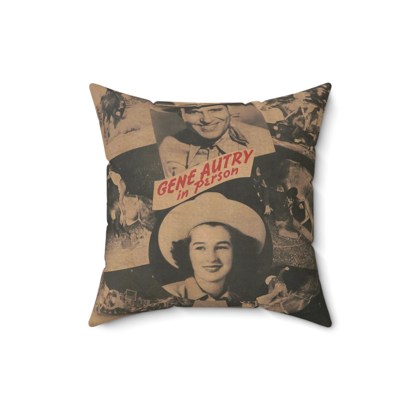 Rodeo. Gene Autry in person. Madison Square Garden .. Decorative Accent Square Pillow