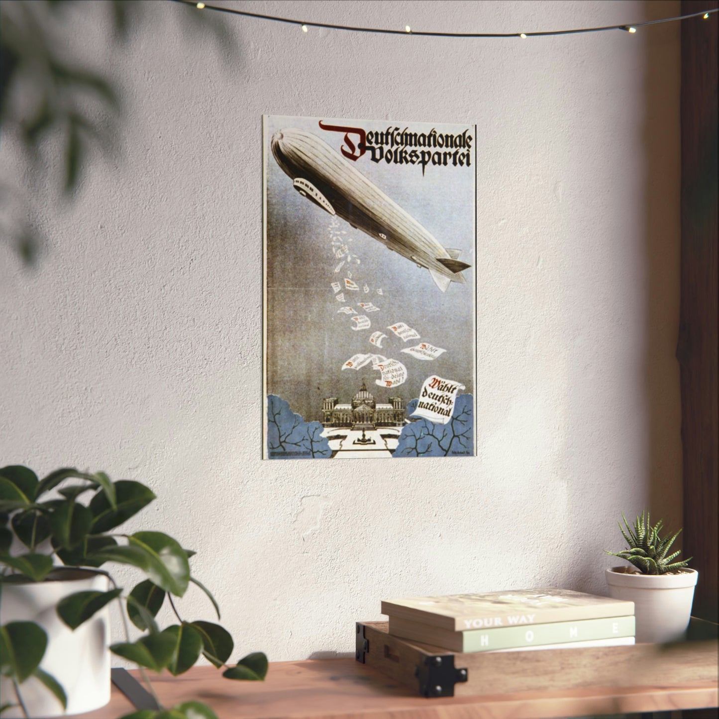 german election poster. oct 1924 -  Deutsche Zeppelin Reederei Company High Quality Matte Wall Art Poster for Home, Office, Classroom