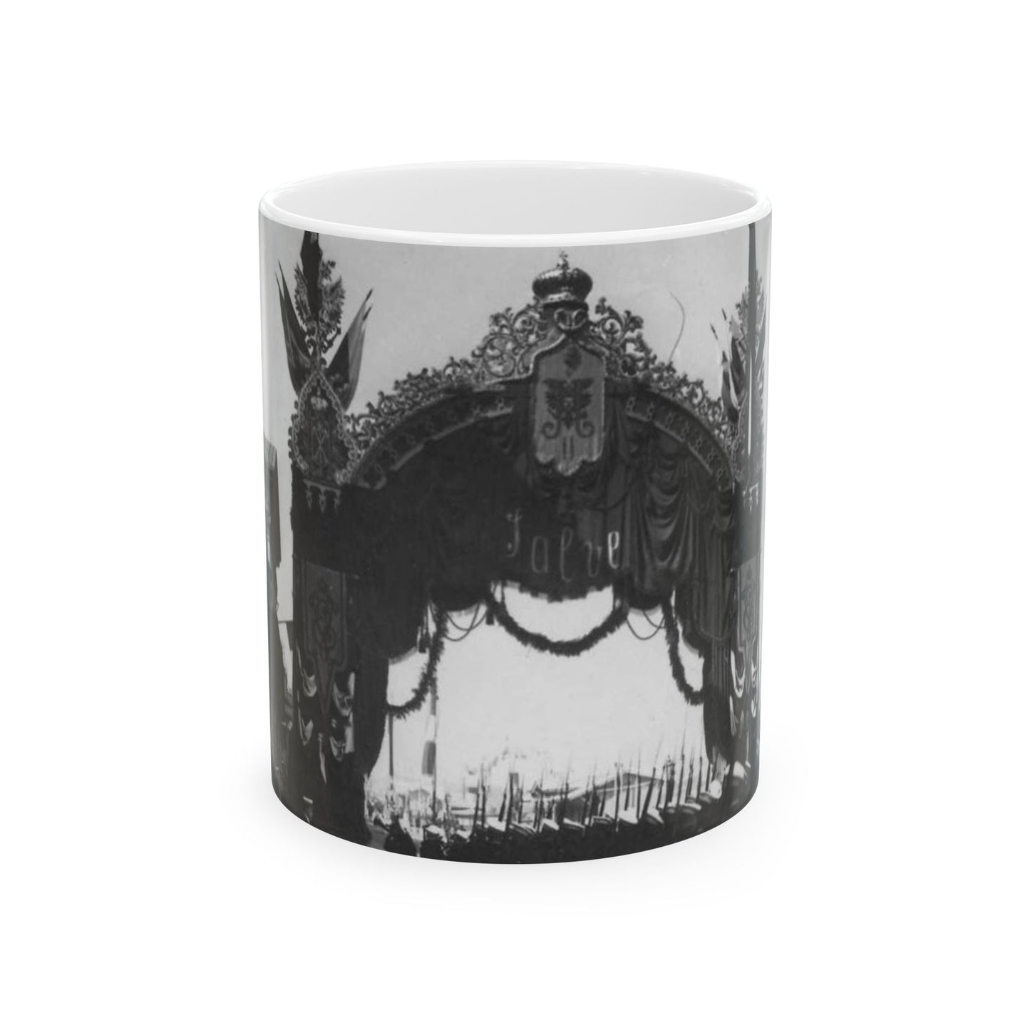 Triumphal gate built for a Visit of the Italian King Victor Emmanuel III to Russia, 1902. Beautiful Novelty Ceramic Coffee Mug 11oz