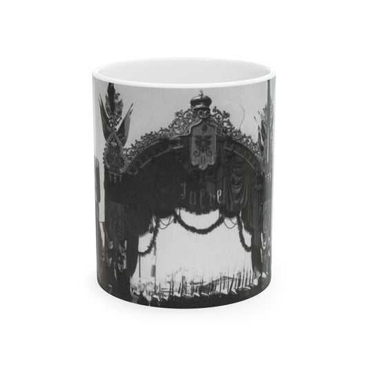 Triumphal gate built for a Visit of the Italian King Victor Emmanuel III to Russia, 1902. Beautiful Novelty Ceramic Coffee Mug 11oz