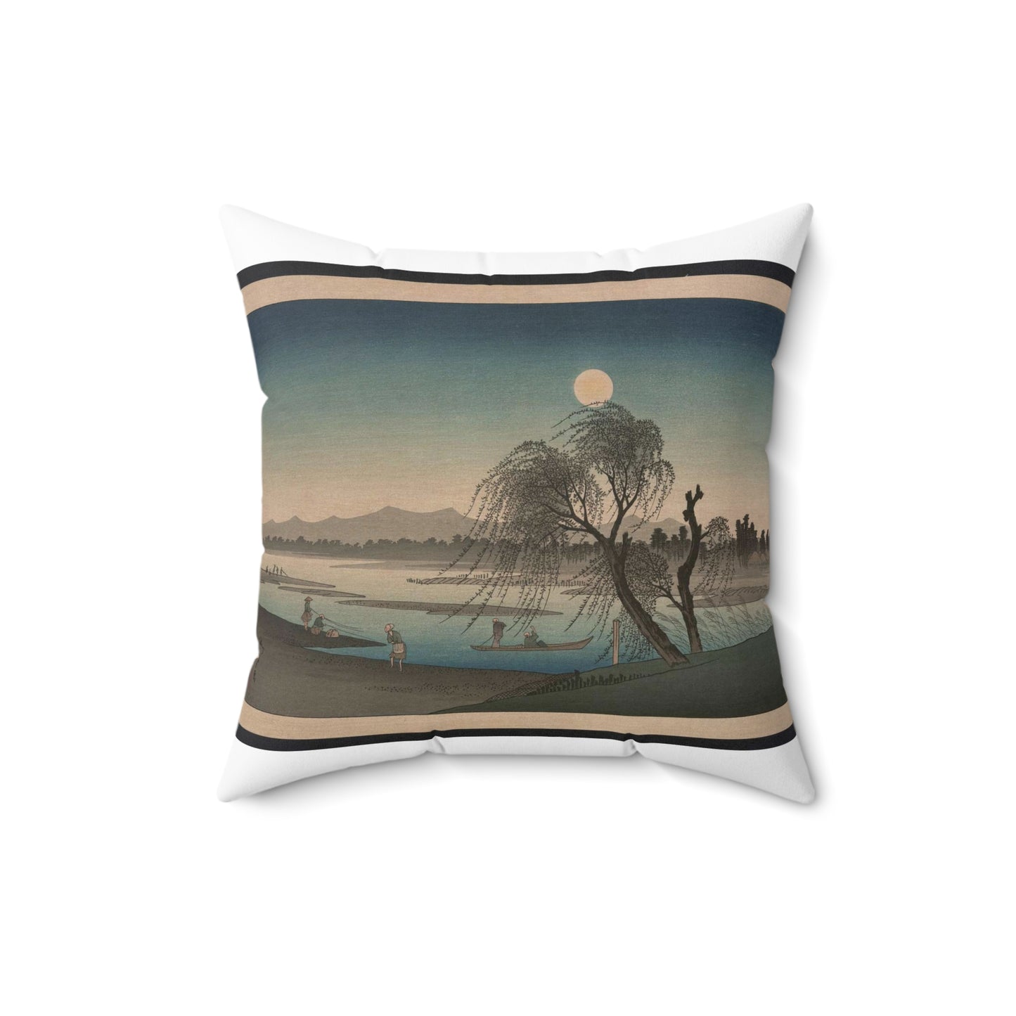 [Fūkeiga], Ando Hiroshige - Public domain portrait drawing  Decorative Accent Square Pillow
