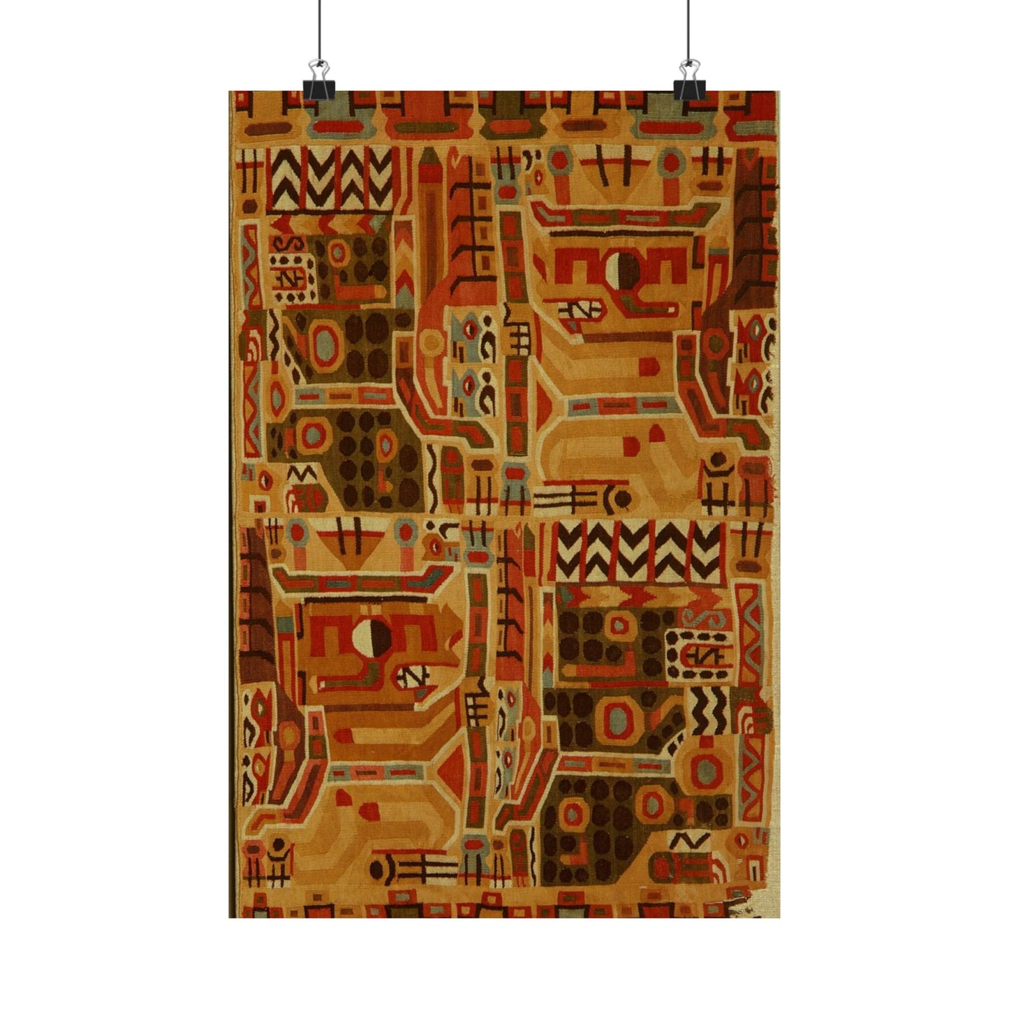 Tunic Fragment, 9th century - Public domain museum image. A rug with a design on it High Quality Matte Wall Art Poster for Home, Office, Classroom