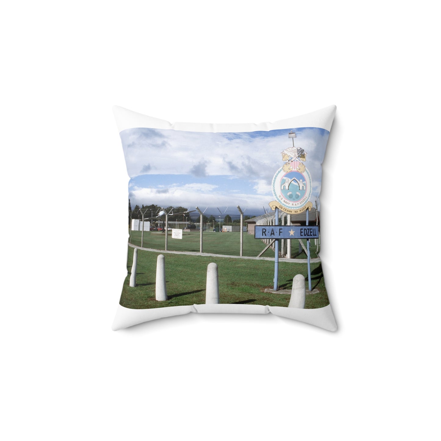 Front RAF Edzell, Scotland, location of 17th Surveillance Squadron. Exact Date Shot Unknown Decorative Accent Square Pillow