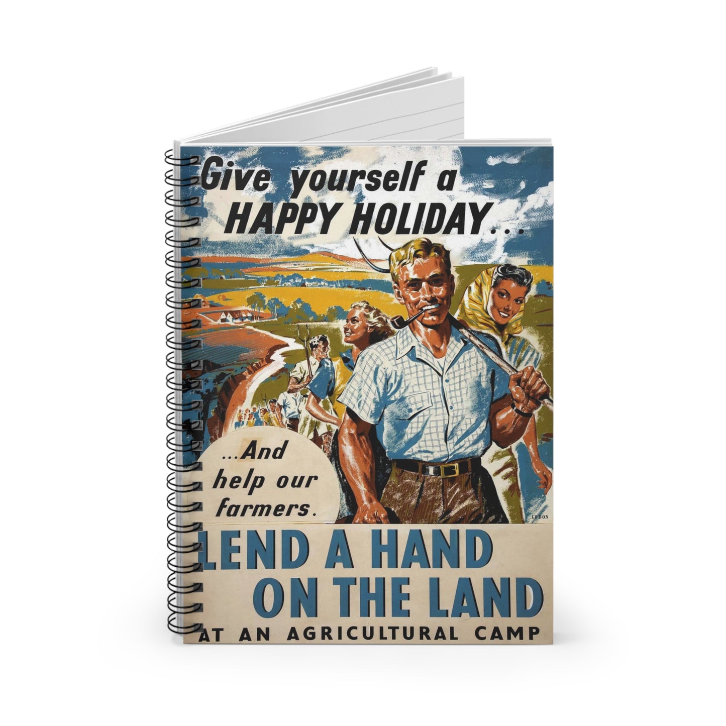 INF3-107 Food Production Lend a hand on the land at an Agricultural Camp Artist Le Bon Spiral Bound Ruled Notebook with Printed Cover