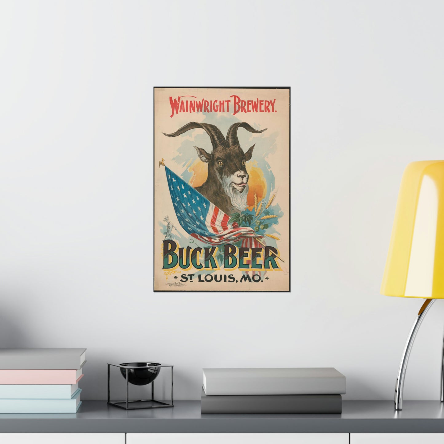 Wainwright Brewery, Buck Beer, St. Louis, MO High Quality Matte Wall Art Poster for Home, Office, Classroom