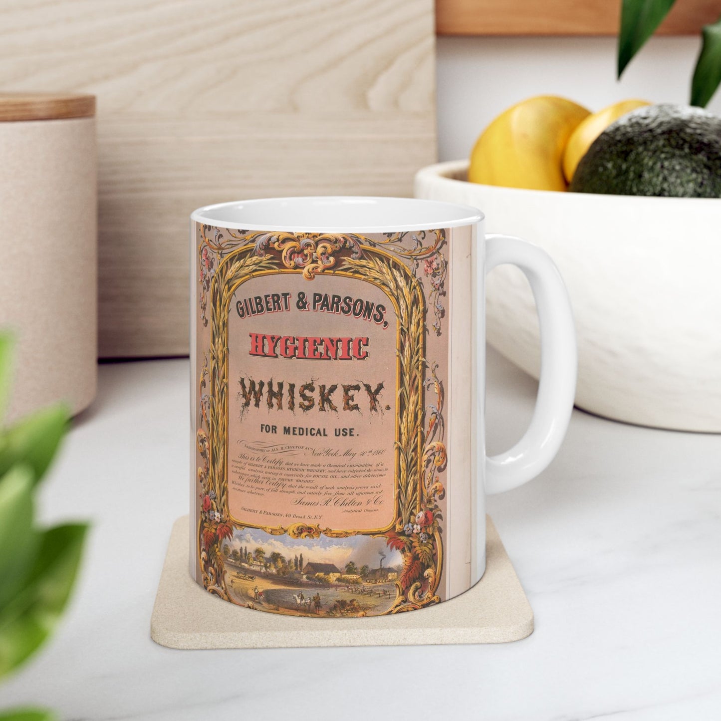 Gilbert & Parsons, hygienic whiskey--for medical use / lith. in colors by Robertson, Seibert & Shearman, N.Y. Beautiful Novelty Ceramic Coffee Mug 11oz