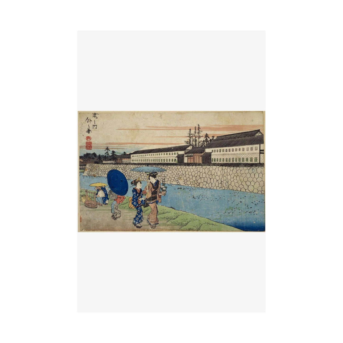 NDL-DC 1308377-Utagawa Hiroshige-江戸勝景 虎之門外之図-crd High Quality Matte Wall Art Poster for Home, Office, Classroom