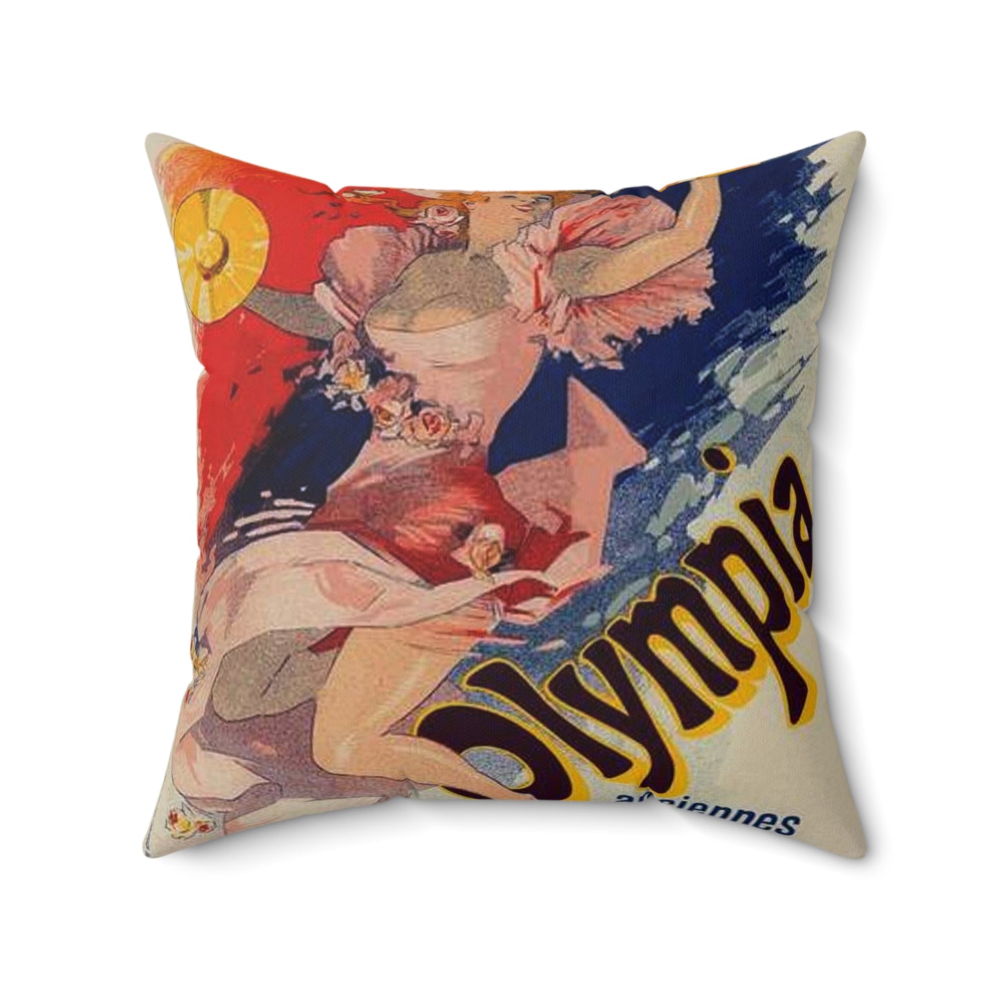 Affiche pour "Olympia". - Art nouveau public domain poster Decorative Accent Square Pillow