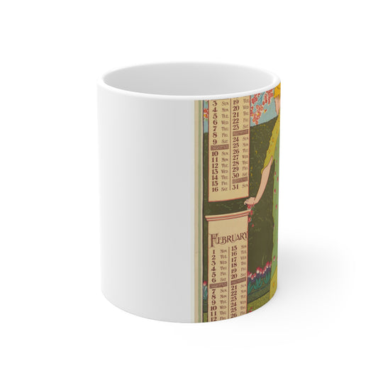 Louis Rhead - January, February, March Beautiful Novelty Ceramic Coffee Mug 11oz