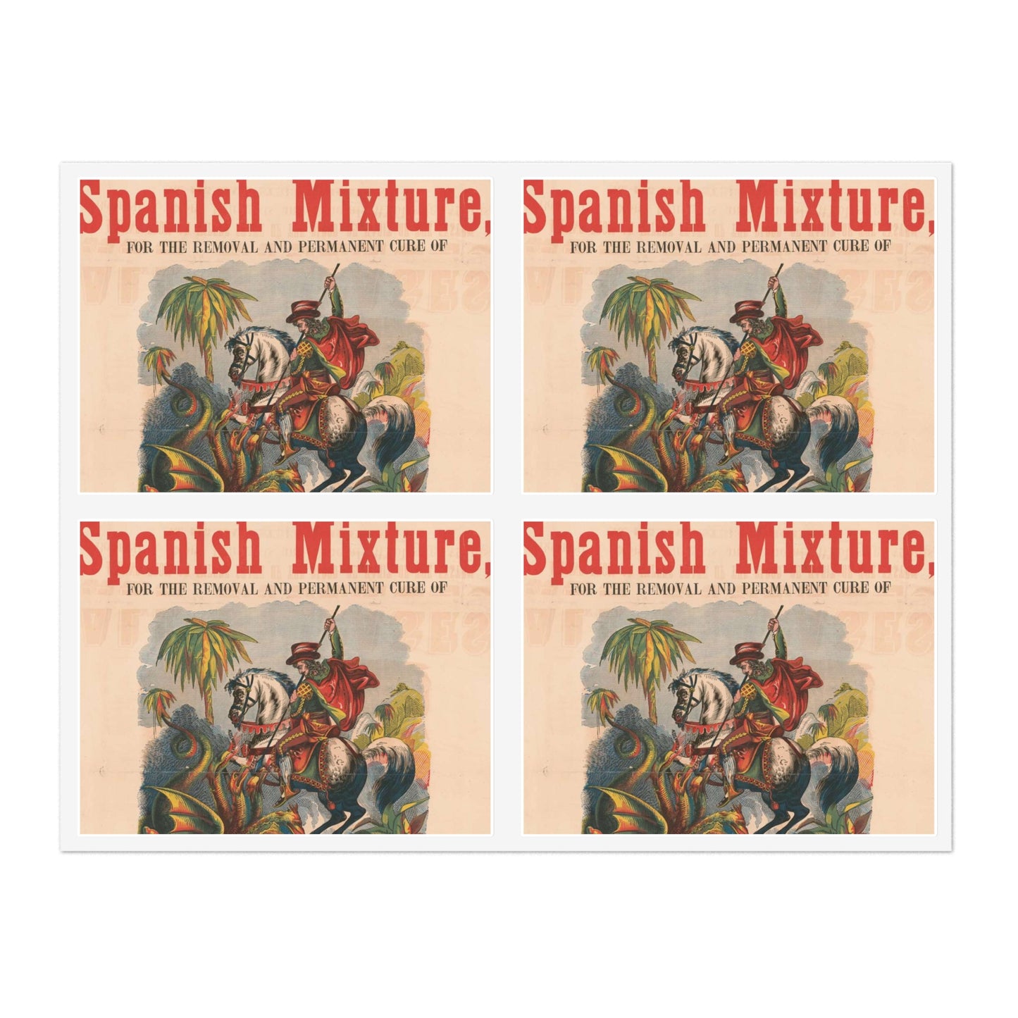 Carter's spanish mixture, for the removal and permanent cure of all diseases, arising from an impure state of the blood, or habit of the system Laminated UV Protective Vinyl Stickers