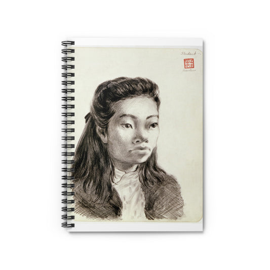Artwork: "Student," China, 1945- Artist: John G. Hanlen Spiral Bound Ruled Notebook with Printed Cover