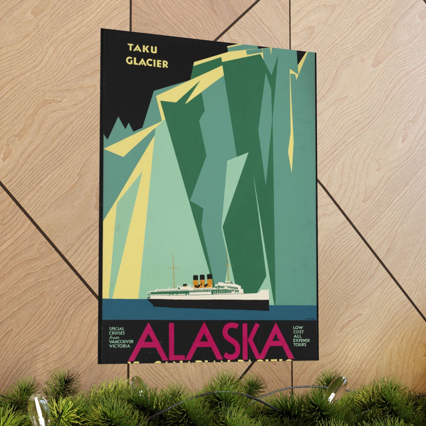 Alaska. Vintage Travel Poster., Art Deco Poster High Quality Matte Wall Art Poster for Home, Office, Classroom