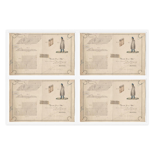 Patent drawing - Drawing of Portable Tent and Abri Public domain  image Laminated UV Protective Vinyl Stickers
