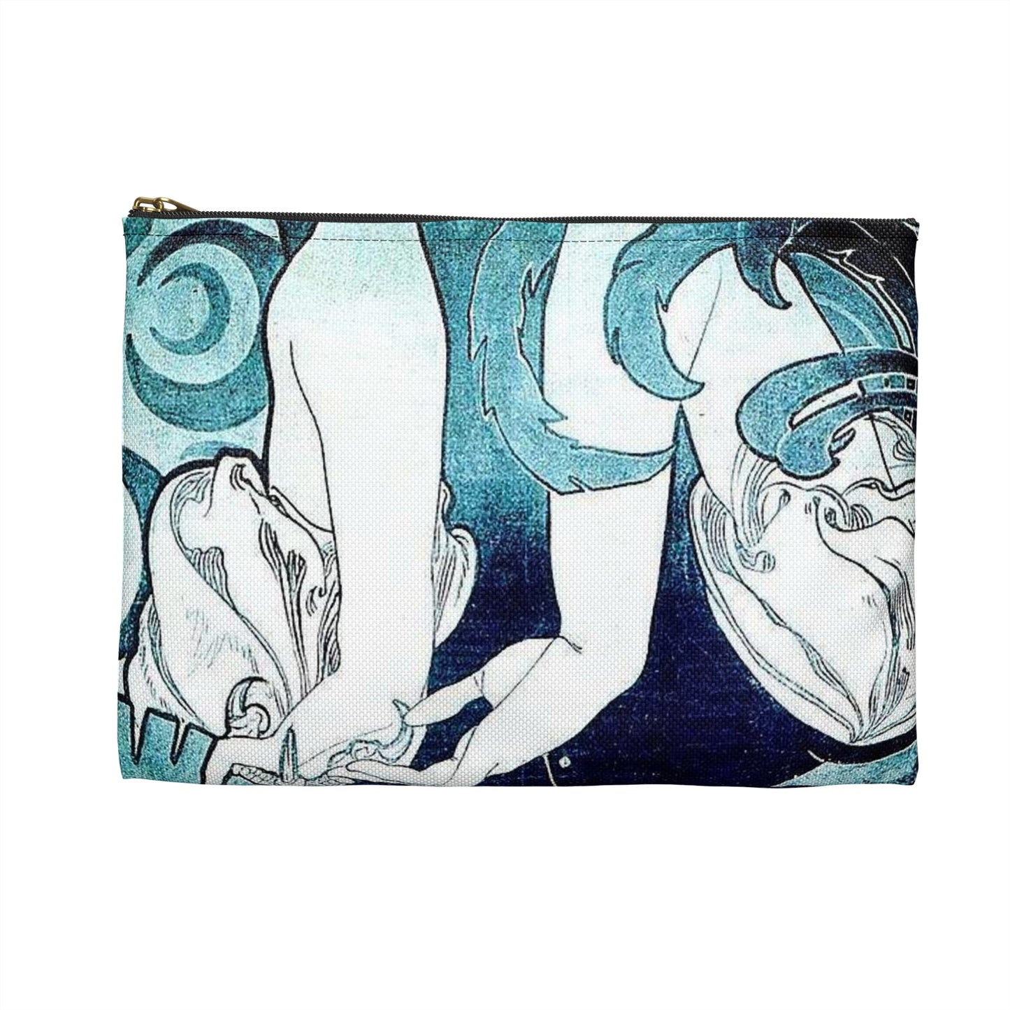 Cocorico 1 du 31 décembre 1898 - Alfons Mucha Large Organizer Pouch with Black Zipper