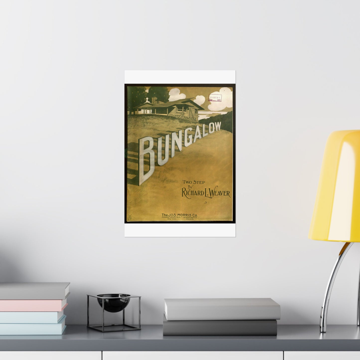 Bungalow, musical notation - Public domain American sheet music High Quality Matte Wall Art Poster for Home, Office, Classroom