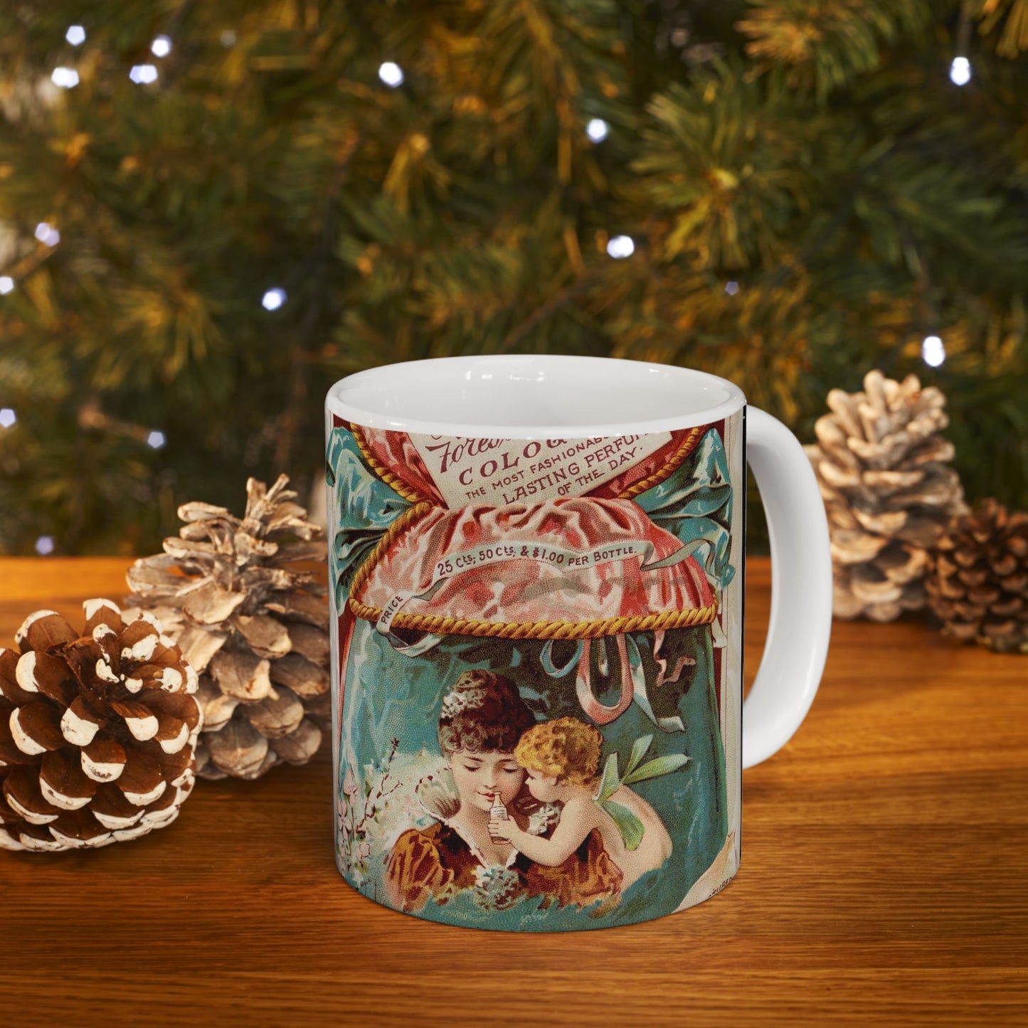 Perfumed with Austen's Forest Flower Cologne. The most fashionable and lasting perfume of the day. Beautiful Novelty Ceramic Coffee Mug 11oz