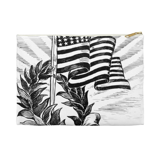 Flag Day, 1920 - Political cartoon, public domain image Large Organizer Pouch with Black Zipper