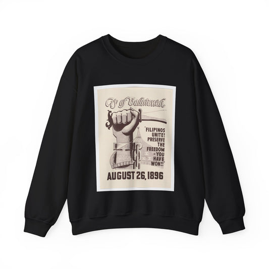 Cry of Balintawak - Drawing. Public domain image. Black Heavy Blend Adult Crew Neck SweatShirt
