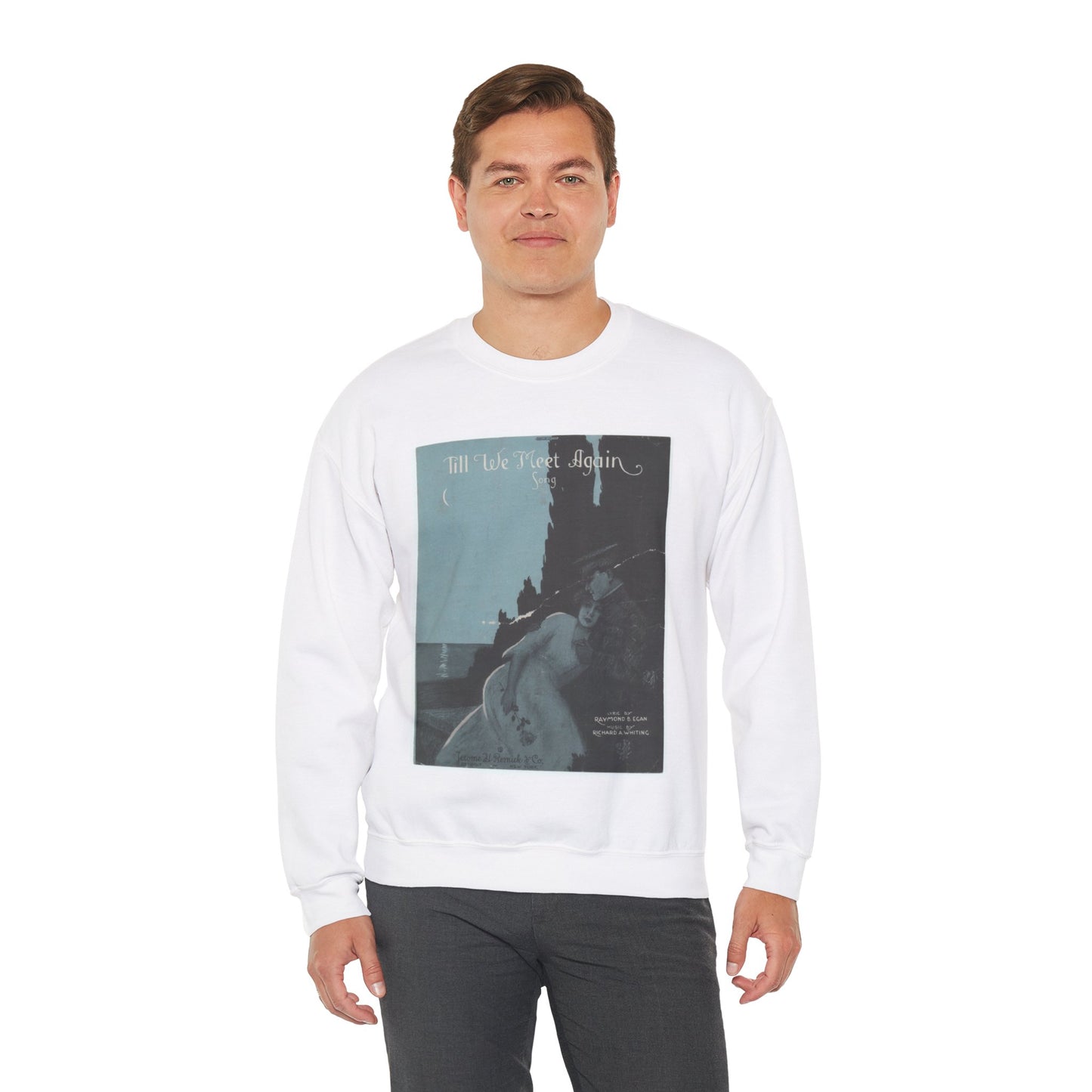 Till we meet again - Public domain American sheet music White Heavy Blend Adult Crew Neck SweatShirt