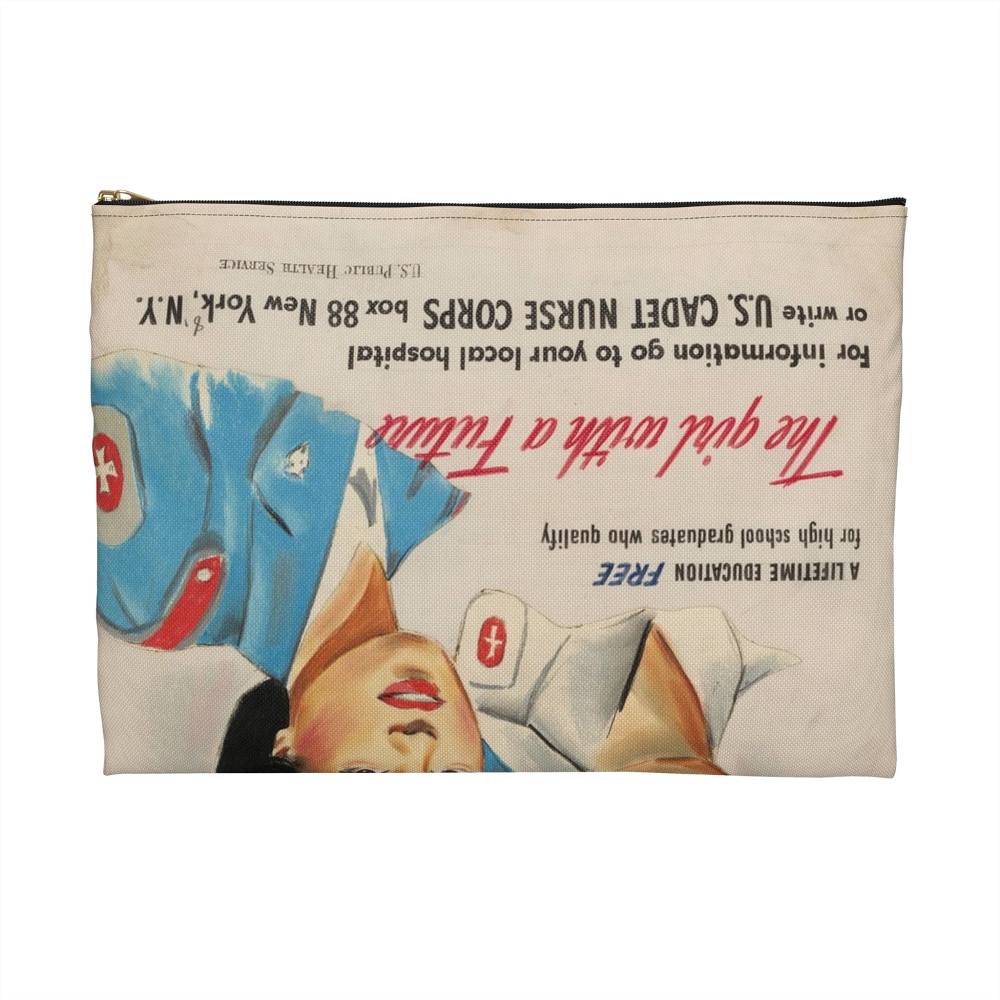 Join the U.S. Cadet Nurse Corps Large Organizer Pouch with Black Zipper