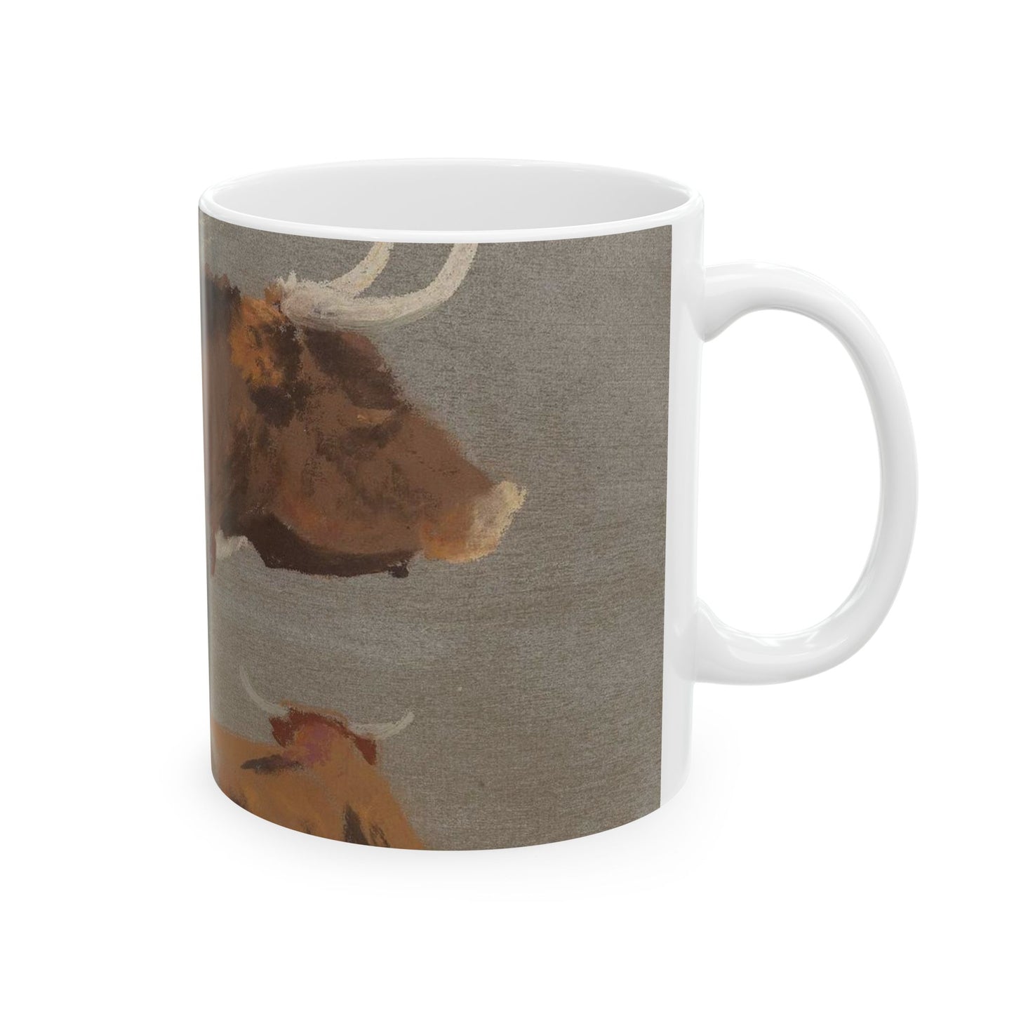 Longhorn Studies by Frank Reaugh, 1897, pastel Beautiful Novelty Ceramic Coffee Mug 11oz