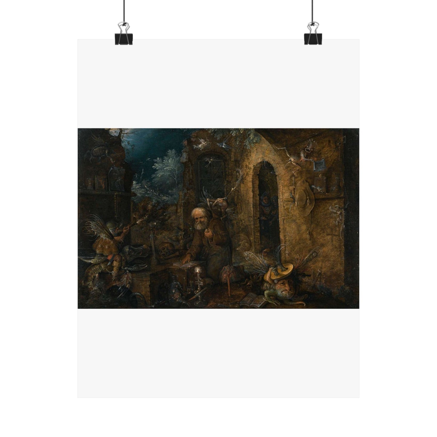 The Temptation of Saint Anthony with dodo High Quality Matte Wall Art Poster for Home, Office, Classroom