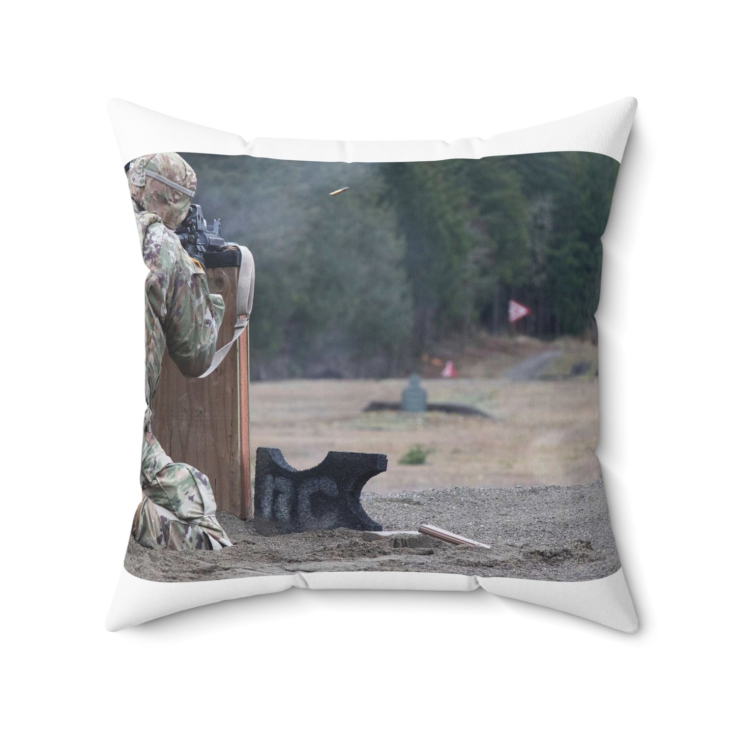 U.S. Army soldier Cpl. Ian Villoldo assigned to Charlie Decorative Accent Square Pillow