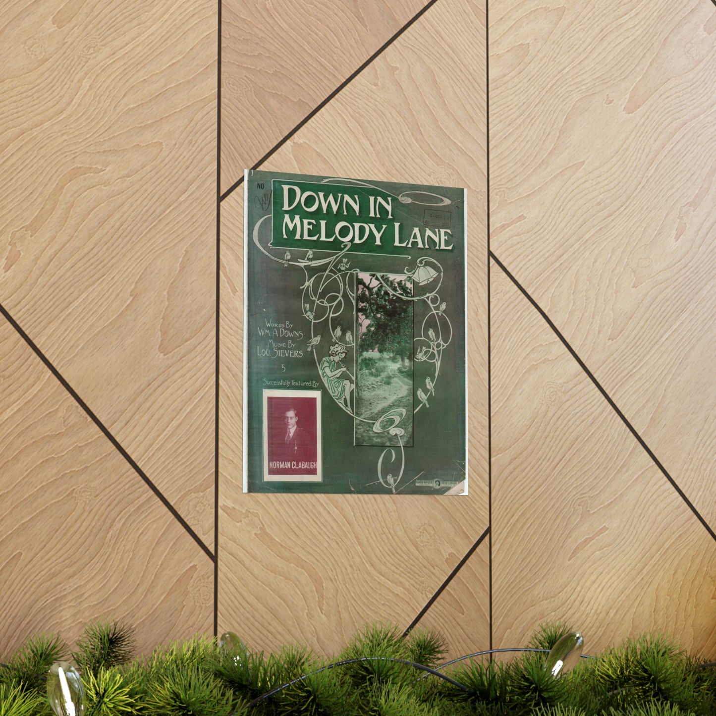 Down in melody lane - Public domain American sheet music High Quality Matte Wall Art Poster for Home, Office, Classroom