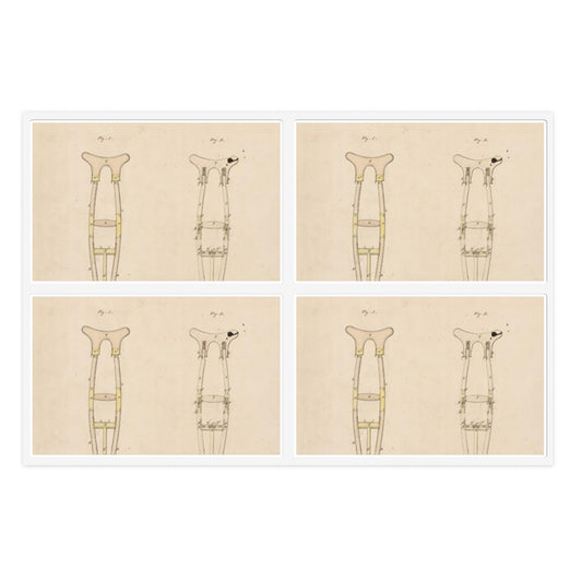 Patent drawing - Drawing of Crutch Public domain  image Laminated UV Protective Vinyl Stickers