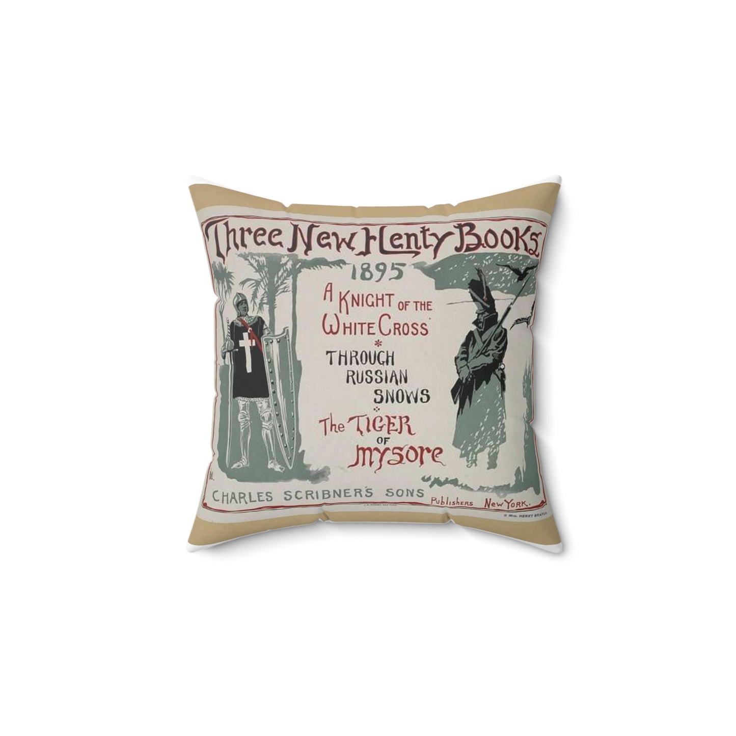 Three new Henty books., Art Nouveau Poster Decorative Accent Square Pillow
