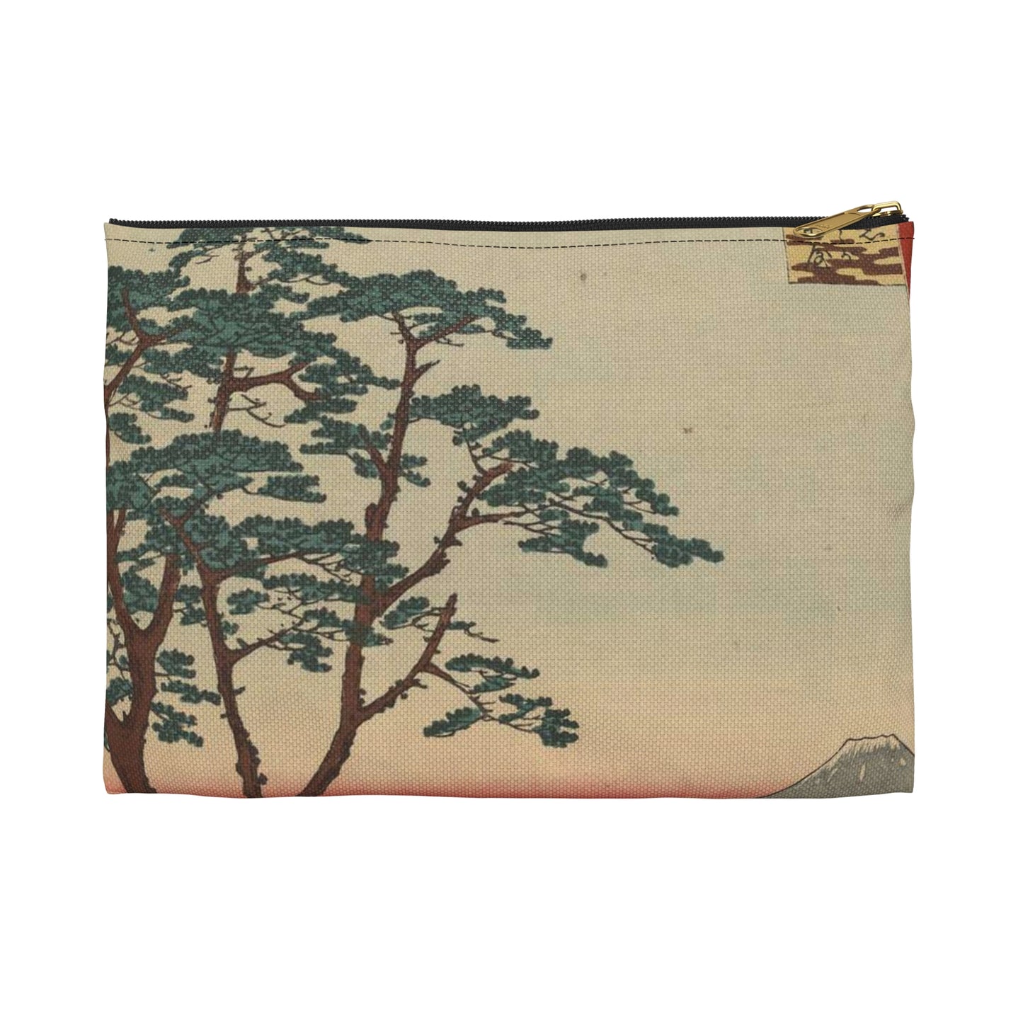 Gajō icchō, Ando Hiroshige - Public domain portrait drawing  Large Organizer Pouch with Black Zipper