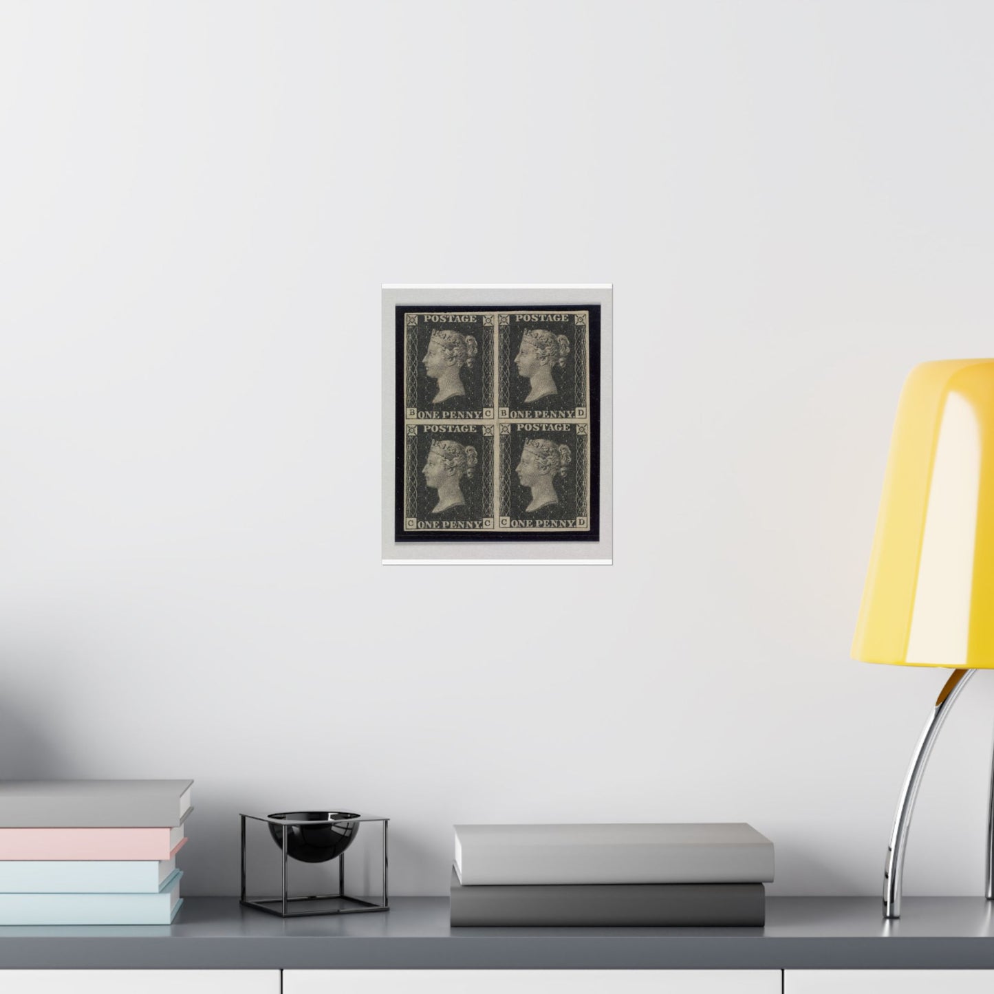 "Penny Black" postage stamps - postal stamp High Quality Matte Wall Art Poster for Home, Office, Classroom