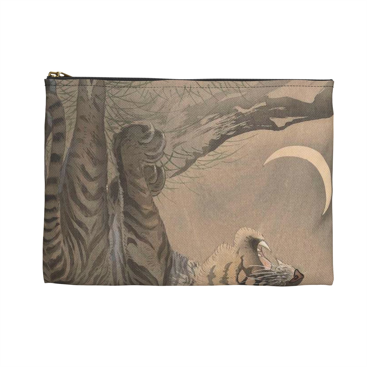 Brullende tijger, Ohara Koson - Rijksmuseum public domain dedication image Large Organizer Pouch with Black Zipper