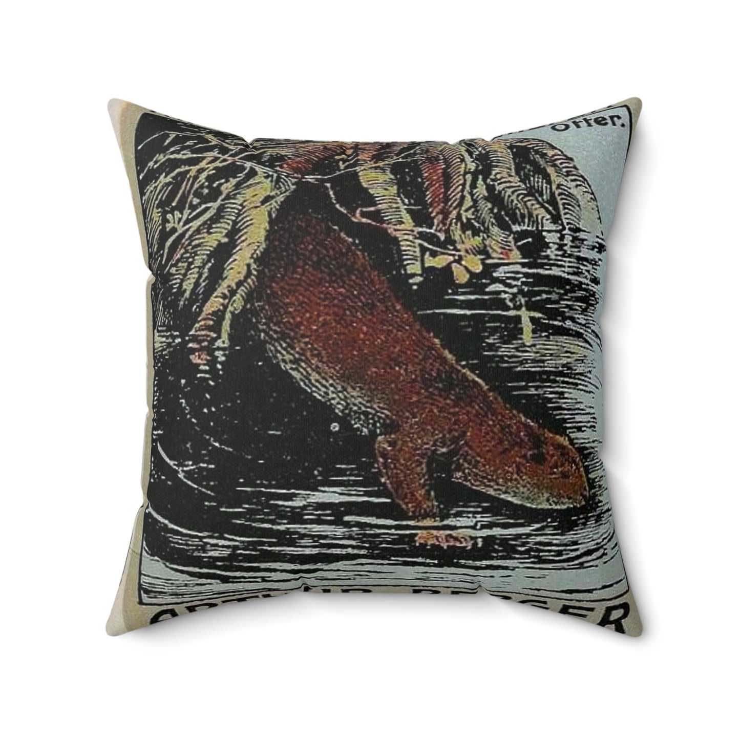 Arthur Berger, fur trader in Leipzig, c. 1910, brand advertisings (07) Decorative Accent Square Pillow