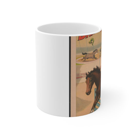 Die Barnum & Bailey groesste schaustellung der welt Reiter-wettrennen. Der Springende jockey.. Beautiful Novelty Ceramic Coffee Mug 11oz