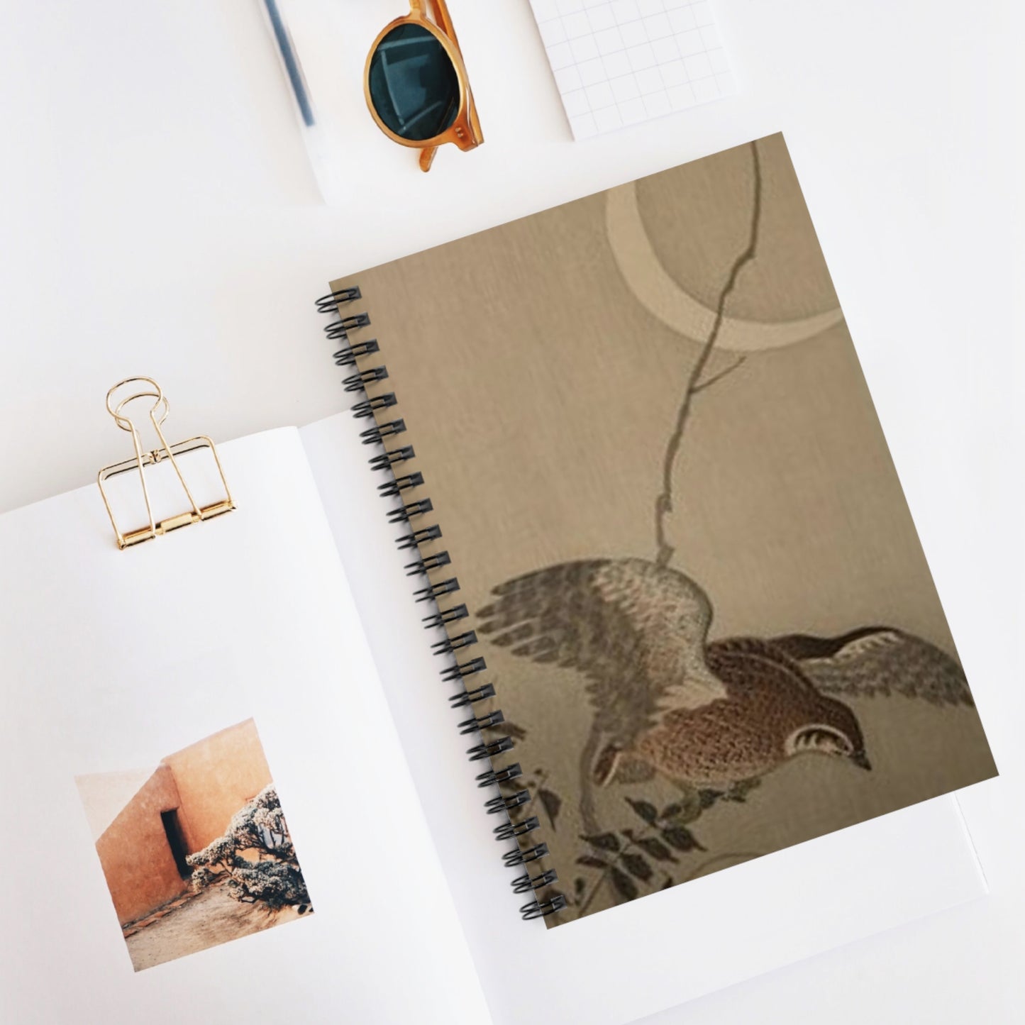 Koson Eule, Ohara Koson. 19th century Japan. Public domain image. Spiral Bound Ruled Notebook with Printed Cover