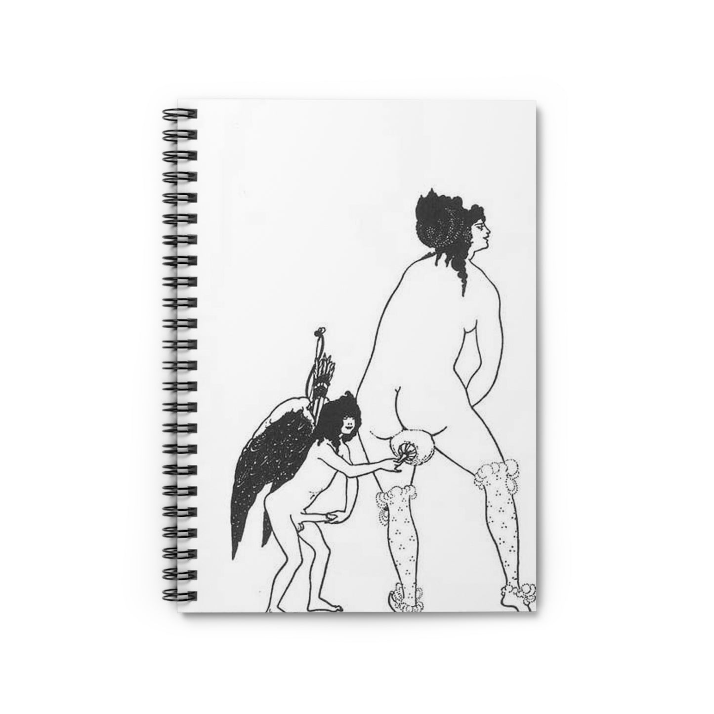 Beardsley Lampito - A drawing of a man and a woman holding hands Spiral Bound Ruled Notebook with Printed Cover