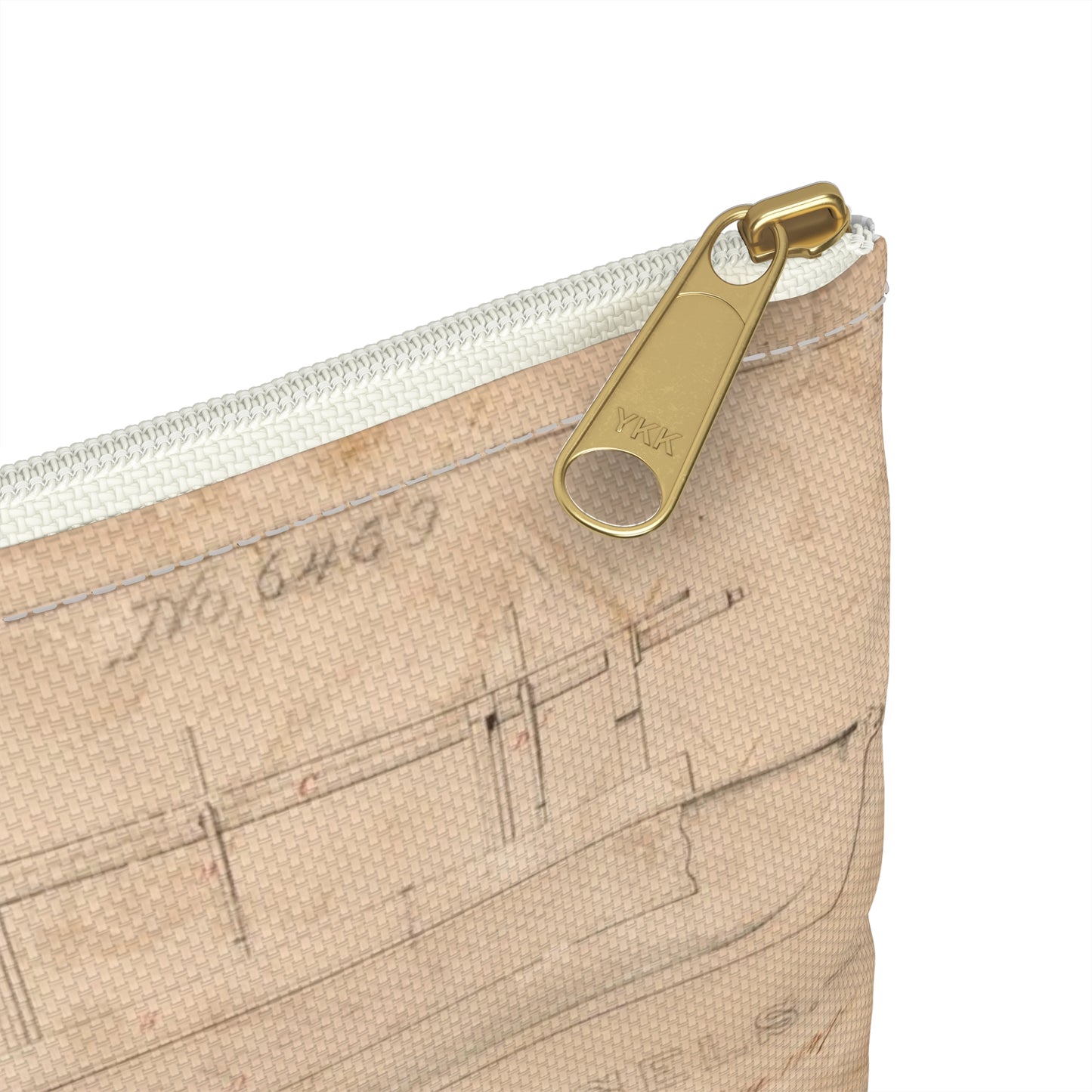 Patent drawing - Abraham Lincoln's  for Improved Manner of Buoying Vessels Public domain  image Large Organizer Pouch with Black Zipper