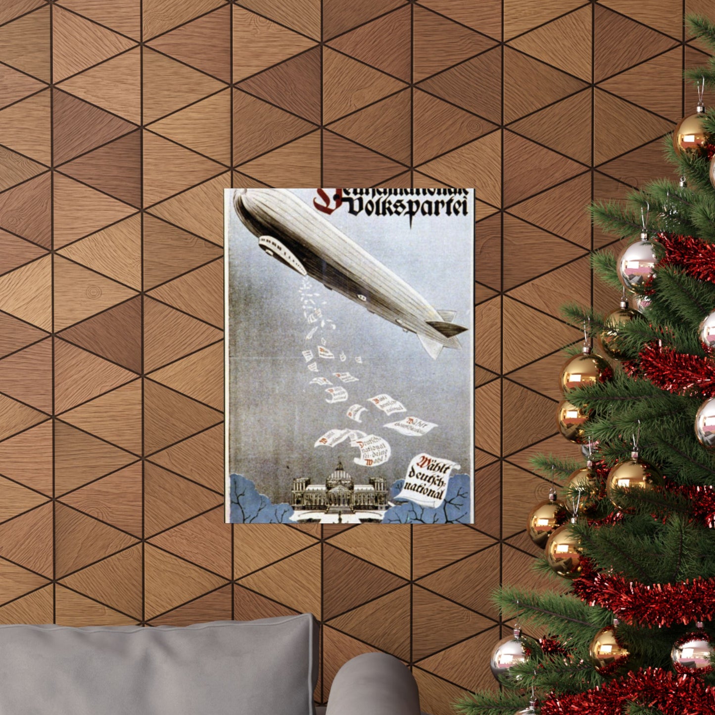 german election poster. oct 1924 -  Deutsche Zeppelin Reederei Company High Quality Matte Wall Art Poster for Home, Office, Classroom