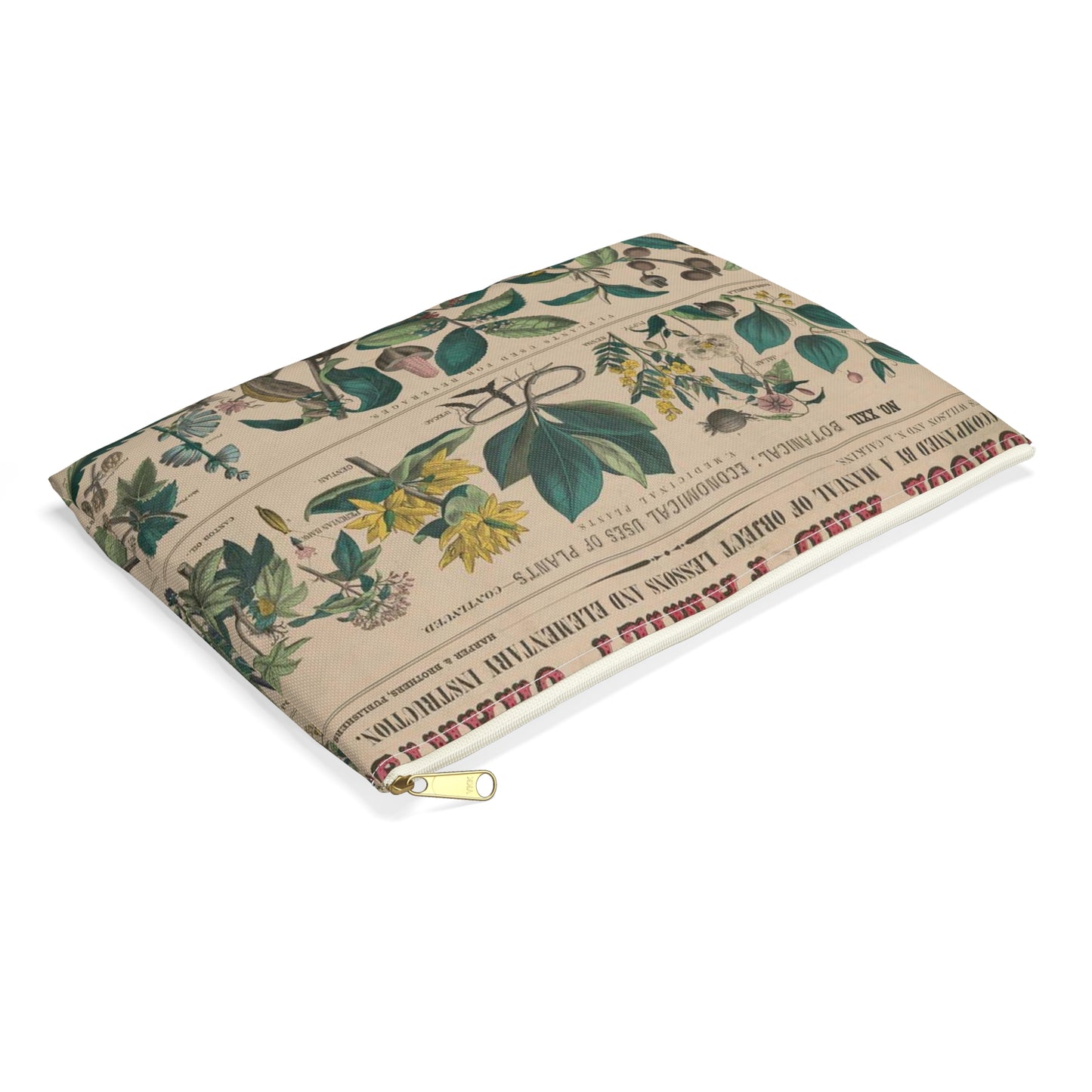 School and family charts, accompanied by a manual of object lessons and elementary instruction, by Marcius Willson and N.A. Calkins. No. XXII. Botanical: economical uses of plants-continued Large Organizer Pouch with Black Zipper