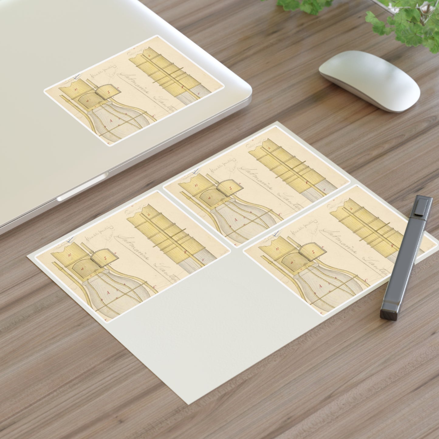 Patent drawing - Drawing of Submarine Telescope Public domain  image Laminated UV Protective Vinyl Stickers