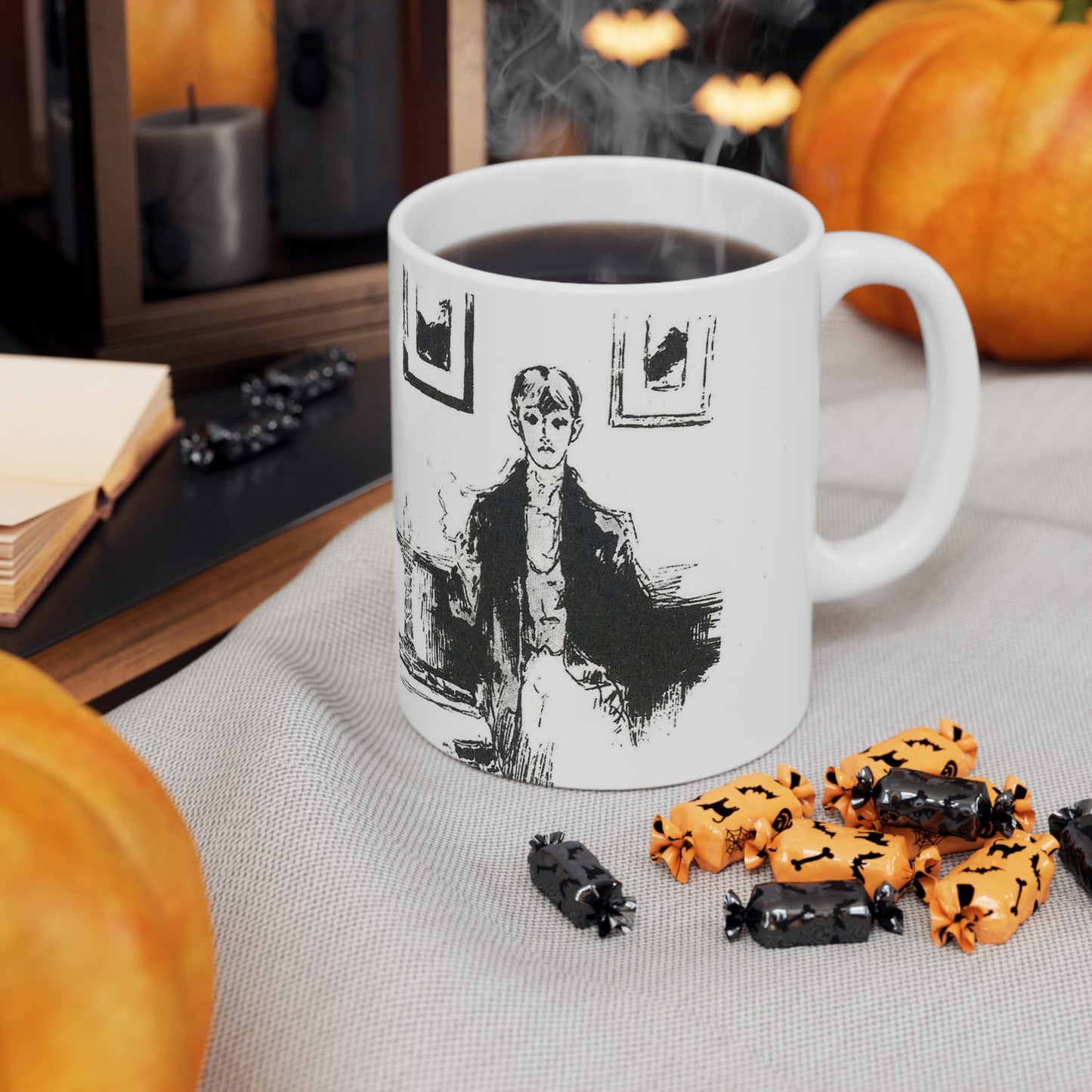 Aubrey Beardsley 5 - A drawing of a woman sitting on a couch Beautiful Novelty Ceramic Coffee Mug 11oz