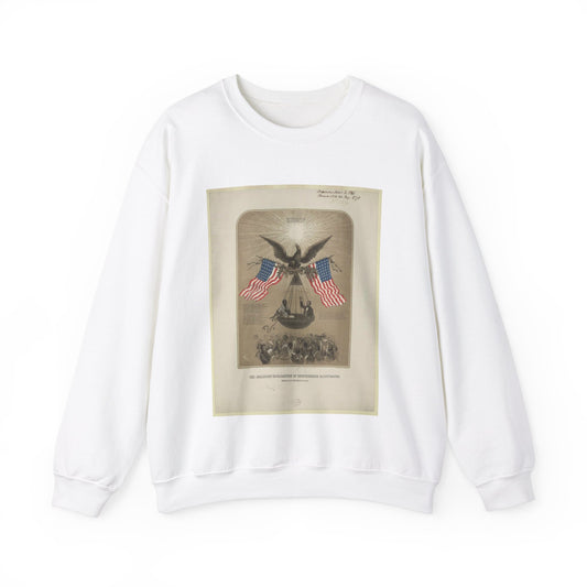 The American Declaration of Independence illustrated / Fabronious ; designed by R. Thayer ; L. Prang & Co. Lith., Boston. White Heavy Blend Adult Crew Neck SweatShirt