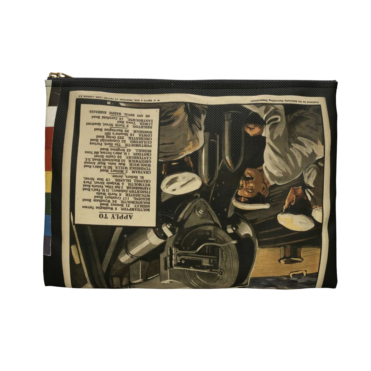 Join the Royal Marines. Help to man the guns of the fleet / W.H. Smith & Son, Printers, 55 Fetter Lane, London, E.C. Large Organizer Pouch with Black Zipper