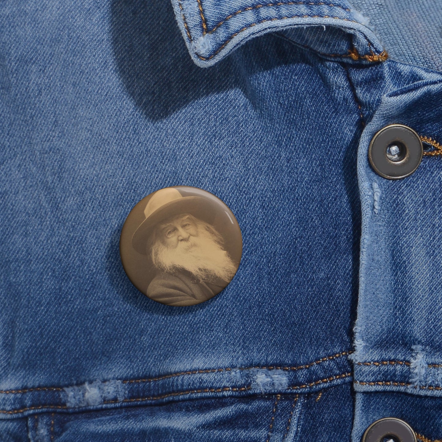 George C. Cox - Walt Whitman - Google Art Project Pin Buttons with Crisp Design