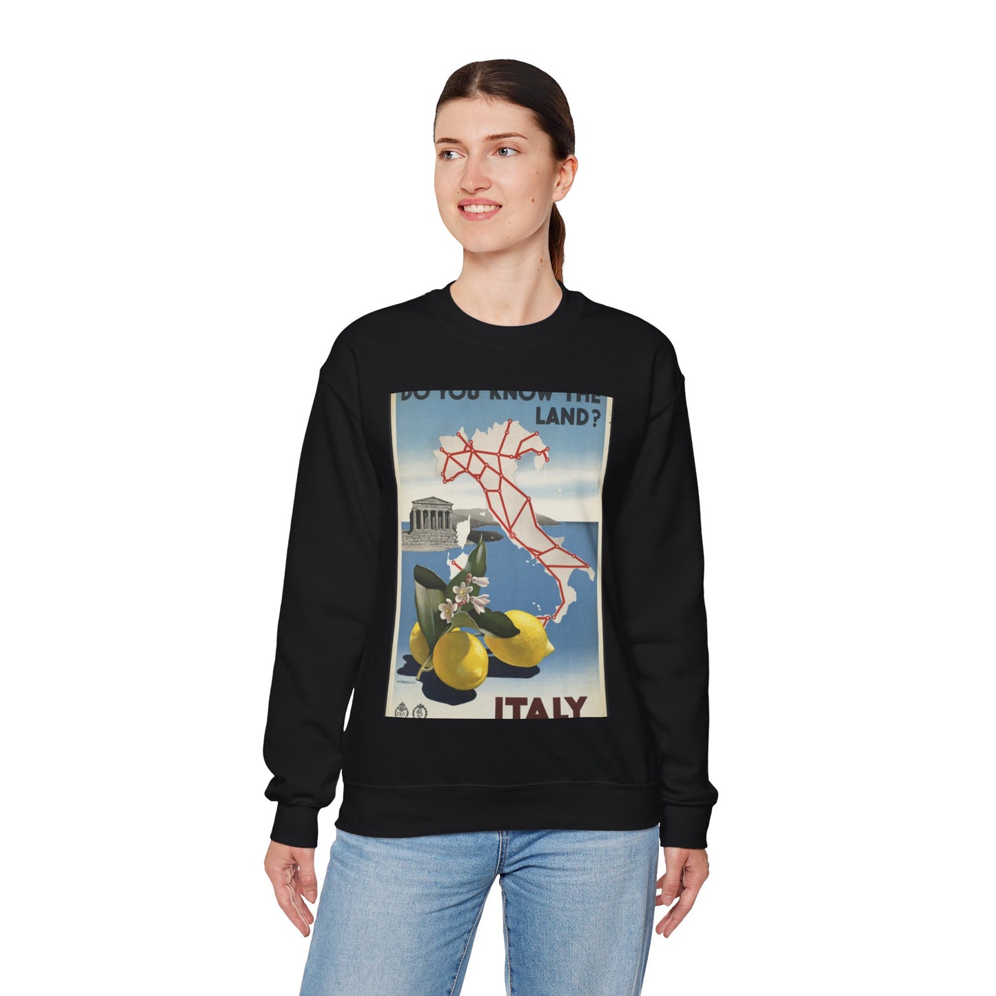 Vintage Travel Posters, 1920s-1930s Black Heavy Blend Adult Crew Neck SweatShirt