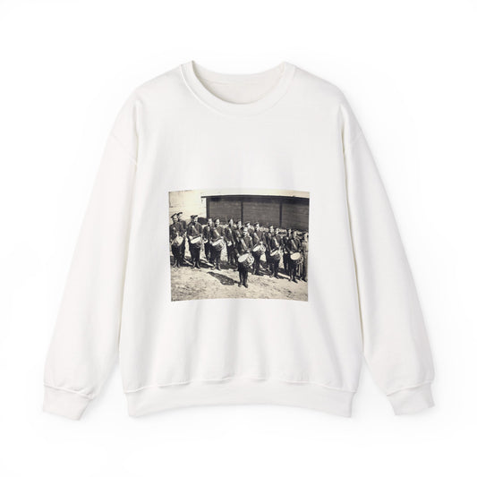 Vladimir, Vokzalnaya Street. A platoon of drummers 10 of the Little Russian Grenadier Regiment. White Heavy Blend Adult Crew Neck SweatShirt